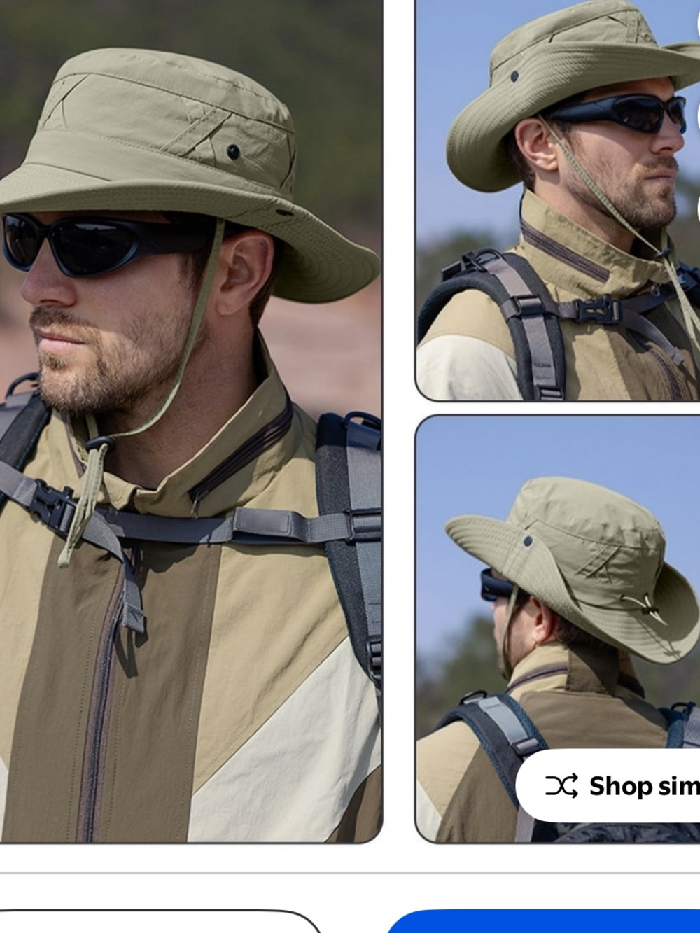REI men's  Tan Bucket Hat - Lightweight Outdoor Sun Bucket